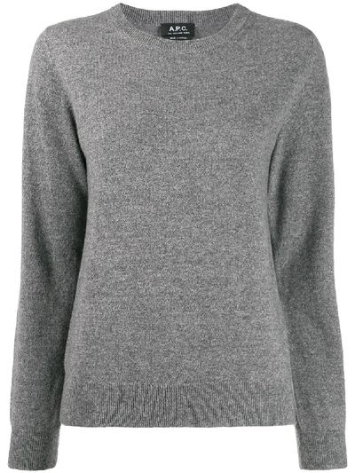 A.p.c. A.p.c Laya Crewneck Knit Sweater In Grey