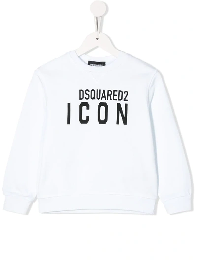 Dsquared2 Kids' Icon Relaxed-fit Cotton Sweatshirt In White