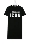 DSQUARED2 TEEN ICON COTTON T-SHIRT DRESS