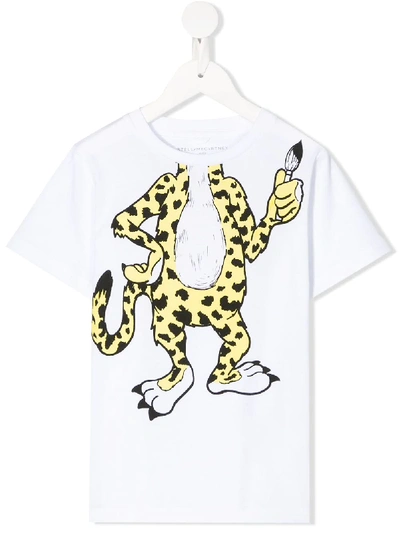Stella Mccartney Kids' Leopard Print T-shirt In White