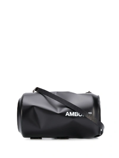 Ambush Can-shaped Logo Print Clutch In Black