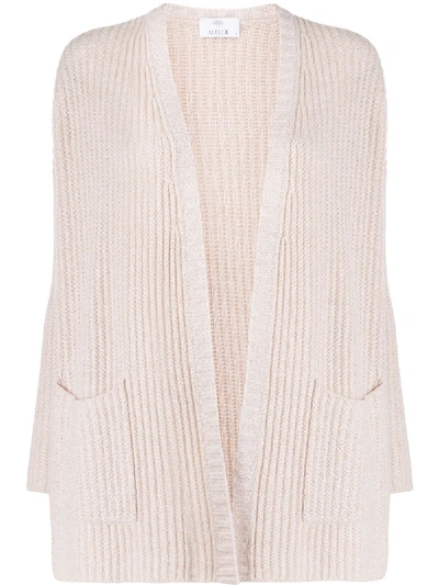 Allude Ribbed Cardigan In Pink