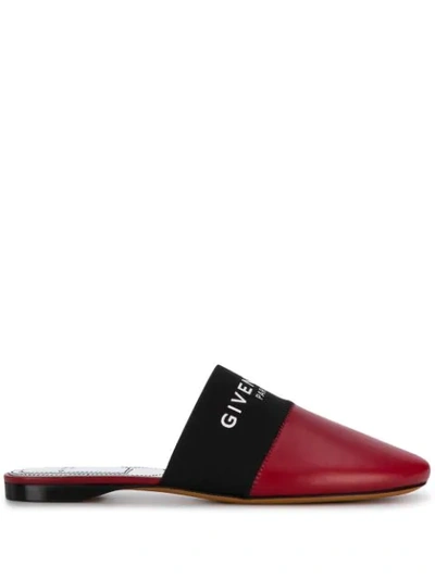 Givenchy Bedford Flat Mu Loafers In Bordeaux Leather In Red