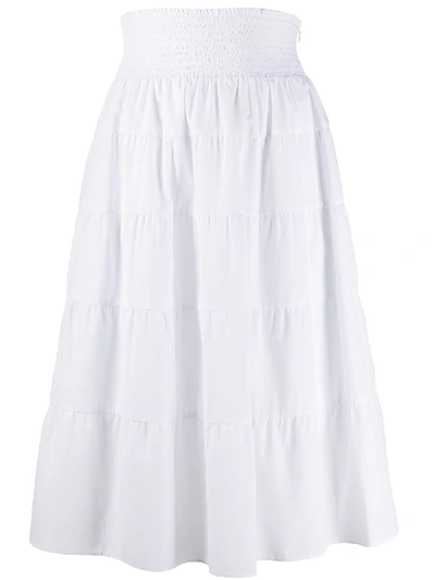 Prada Layered Mid-length Skirt In 白色