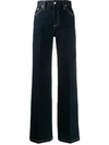 CHLOÉ STATEMENT STITCH DENIM KICK FLARES