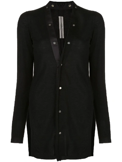 Rick Owens Snap Button Cardigan In Black