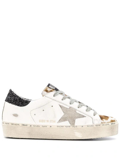 Golden Goose Hi Star Platform Sole Sneakers In White