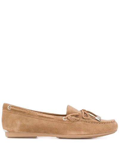 Michael Michael Kors Bow Detail Moccasins In Neutrals