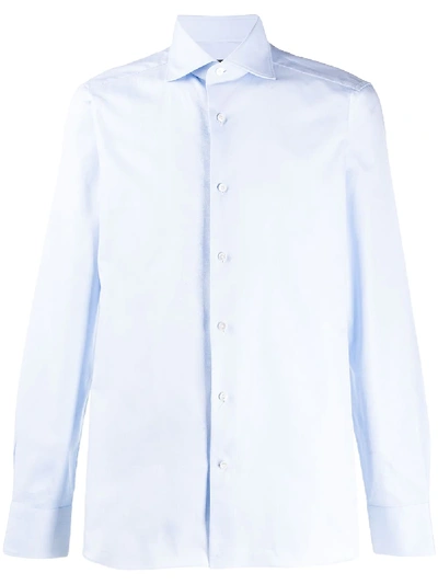 Ermenegildo Zegna Pointed Collar Regular-fit Shirt In Blue
