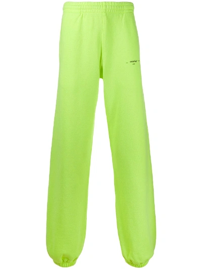 Off-white Logo Detailed Track Trousers In Yellow