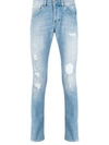 DONDUP DISTRESSED STRAIGHT-LEG JEANS