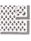 Alexander Mcqueen Biker Skull Print Scarf In White