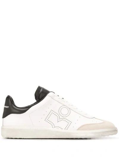 Isabel Marant Bryce Suede-trimmed Perforated Leather Trainers In White