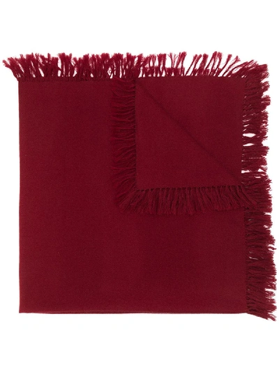 Isabel Marant Zila Fringed Knitted Scarf In Red