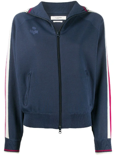 Isabel Marant Étoile Darcey Striped Stretch-knit Track Jacket In Blue