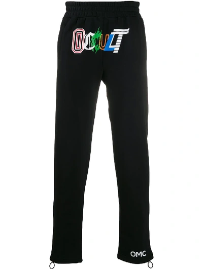 Omc Logo Printed Track Trousers In Black