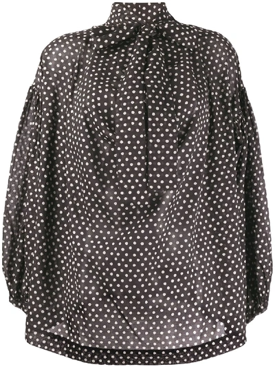 Vivienne Westwood Anglomania Polka Dot Blouse In Black