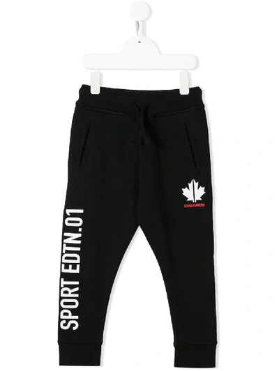 Dsquared2 Kids' Logo Track Pants In Black