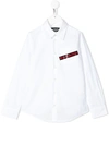 Dsquared2 Kids' Logo Detail Shirt In 白色