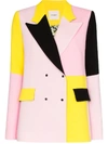 BRØGGER GURLI COLOUR-BLOCK WOOL BLAZER