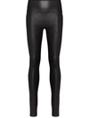 Spanx Faux-leather Mid-rise Leggings In Black