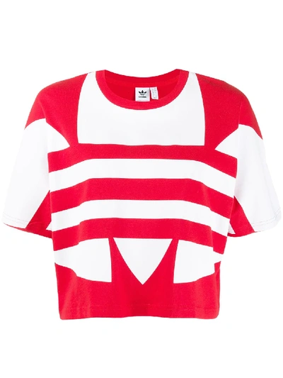 Adidas Originals Large Logo Short-sleeve Top In Red