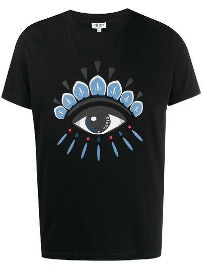 Kenzo T-shirt Mit Augen-print In Black