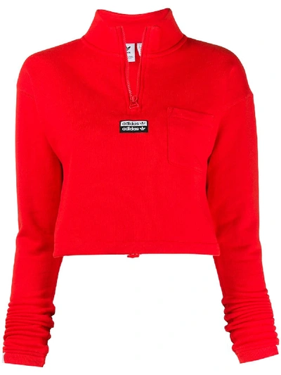 Adidas Originals Zipped-up Jumper In Red