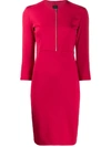 PINKO HALF-ZIP MIDI DRESS