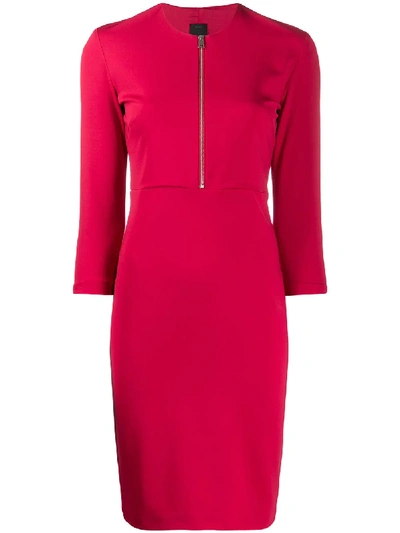 Pinko Half-zip Midi Dress In Red