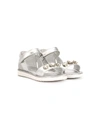 Monnalisa Kids' Rhinestone Detail Sandals In Silver