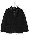 Givenchy Kids' Leather-collared Blazer In Black
