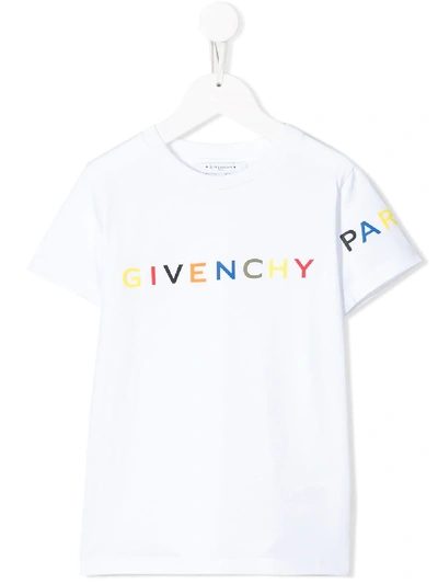 Givenchy Kids' Logo Jersey T-shirt In Bianco