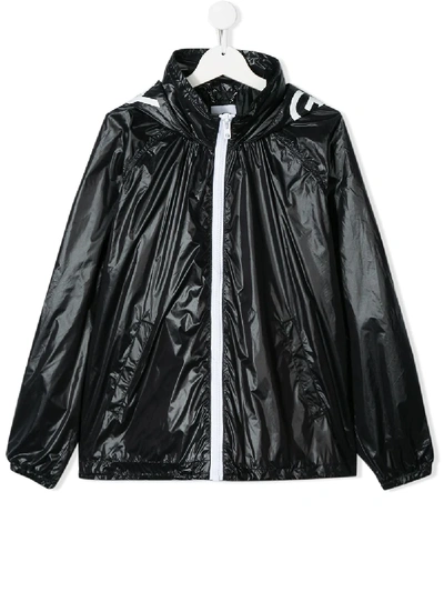 Givenchy Teen Logo Hooded Jacket In Black