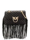 PINKO LOVE FRINGED CROSSBODY BAG