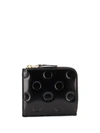 Comme Des Garçons Embossed Polka-dot Wallet In Black