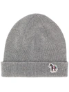 Ps By Paul Smith Ps Paul Smith Zebra Logo Beanie In Grey