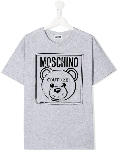 Moschino Teen Graphic-print T-shirt In Grey