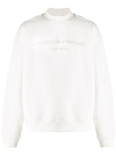 Alexander Wang Embroidered Logo Sweatshirt In White