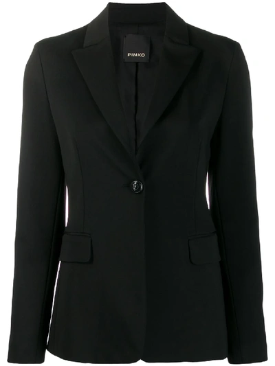 Pinko Fitted Single-breasted Blazer In Black