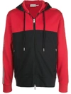 MONCLER COLOUR BLOCKED ZIPPED HOODIE