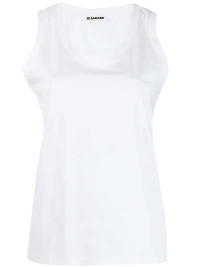 Jil Sander Scoop Neck Tank Top In White