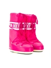 Moon Boot Teen Logo Lace-up Boots In Fuchsia