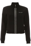 MIU MIU ZIPPED SWEATSHIRT WITH CRYSTALS,11188430