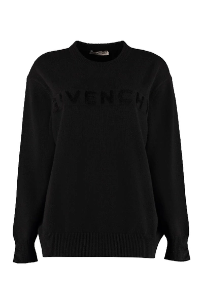 Givenchy Logo Cachemire Pullover In Black