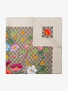 Gucci Gg Flora Print Silk-blend Scarf In Neutrals