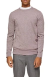 Topman Twisted Classic Fit Crewneck Sweater In Purple