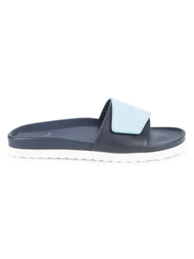 Buscemi Suede & Leather Slides In Blue