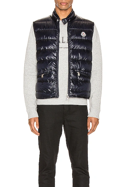 Moncler Gui Vest In Blue In Navy ModeSens