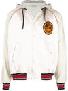 GUCCI ACETATE BOMBER JACKET WITH LYRE PATCH,568554 ZABX0